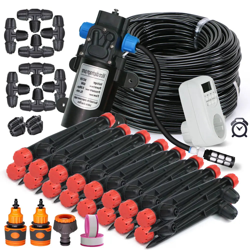 50-5M Garden Drip Irrigation System with Pump & Sprinklers