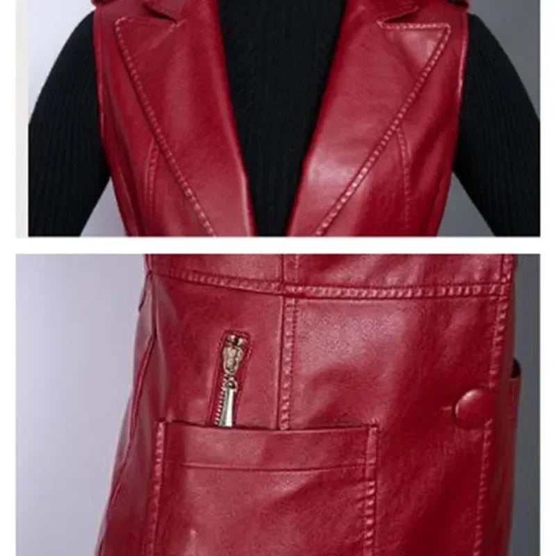 Faux Leather Vest Women's Clothing 2022 PU Autumn