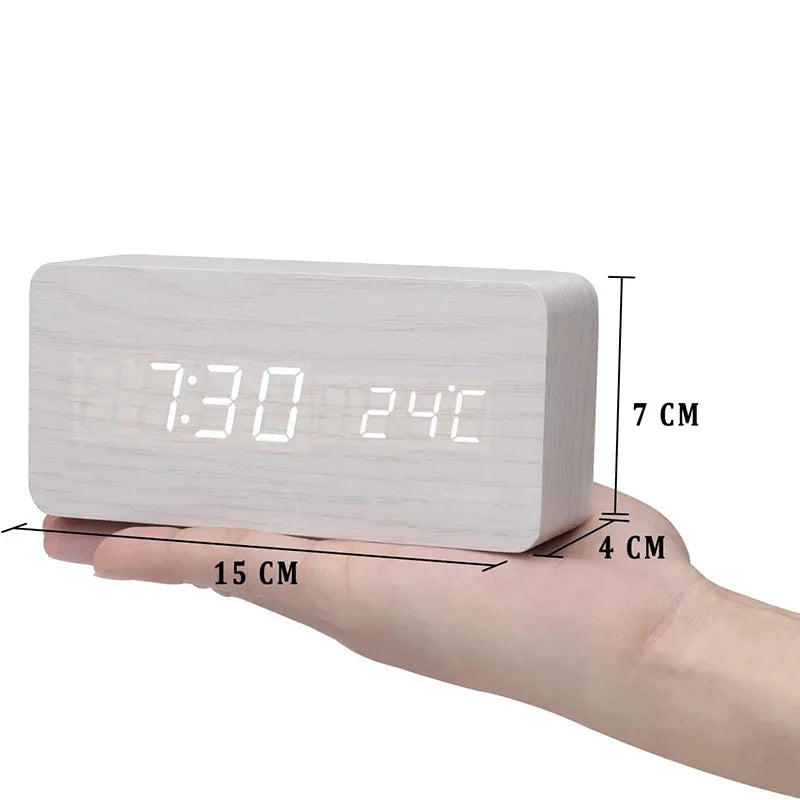 Modern Wooden Led Smart Alarm Clocks For Bedrooms