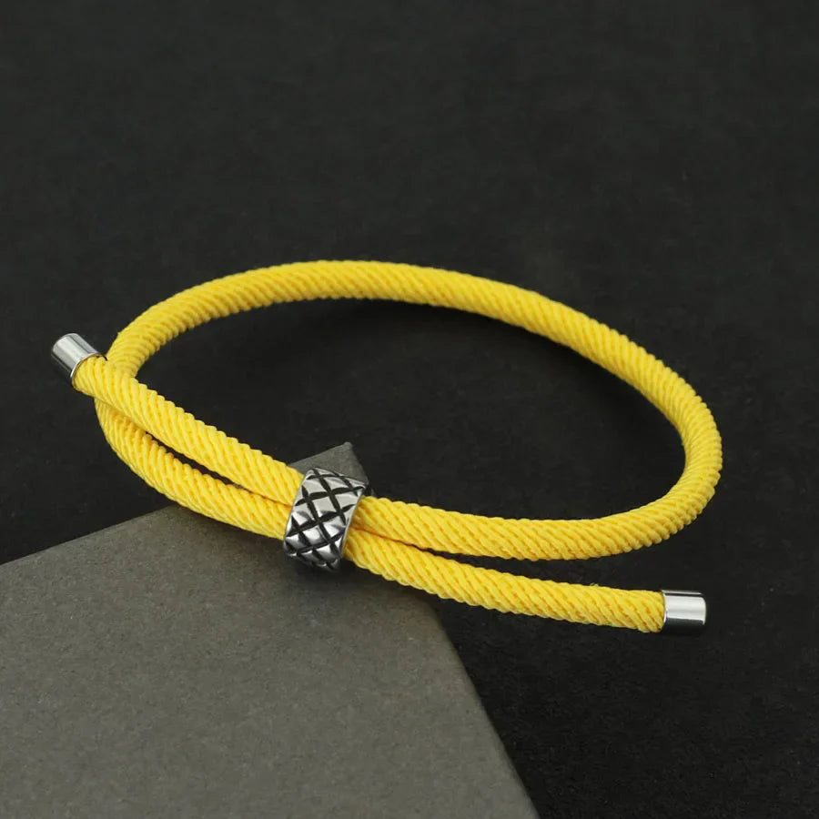 Lucky Red Thread Bracelet With Stainless Steel Rings