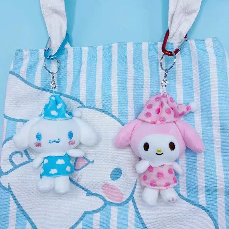Kawaii Sanrio Plush Pajamas Keychain Hello Kitty Kuromi