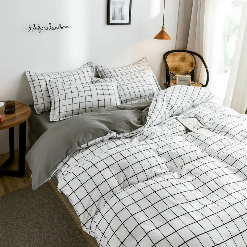 Ins Simple Style Duvet Cover Set with Pillowcases