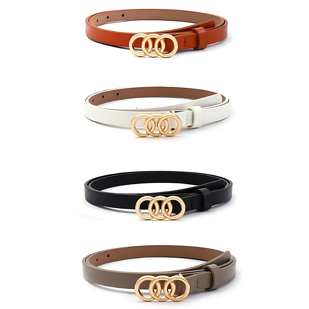 1/3/5/10PCS Women’s Leather Belts Removable Letter M Plate