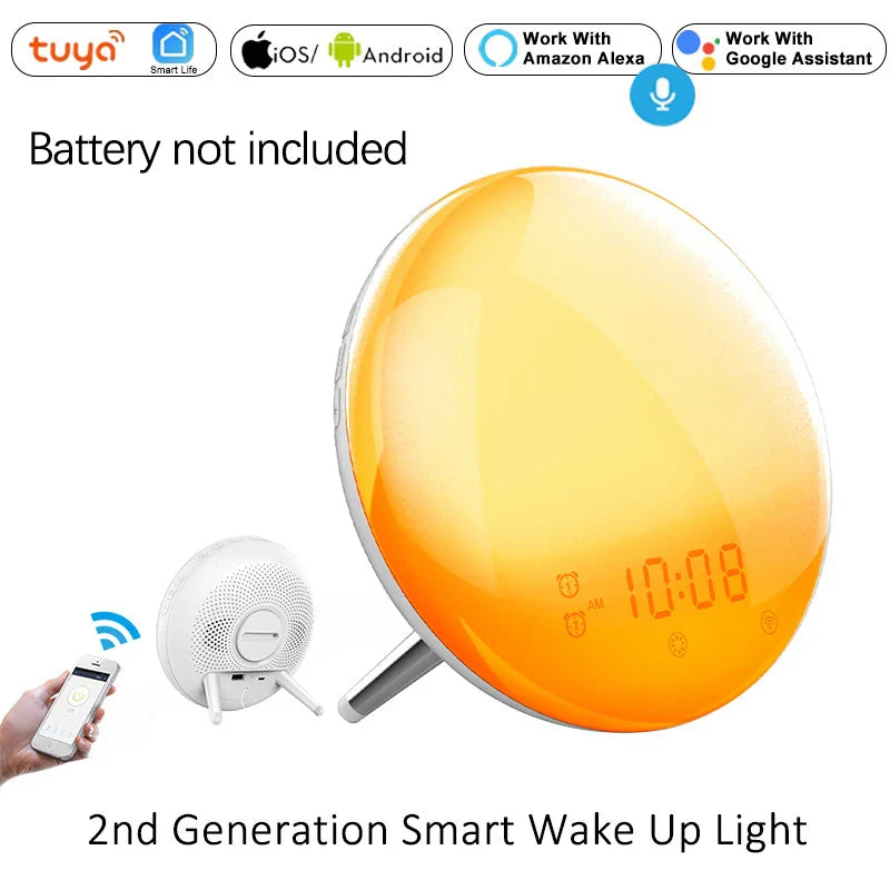 WiFi Smart Wake Up Light Workday Clock Sunrise