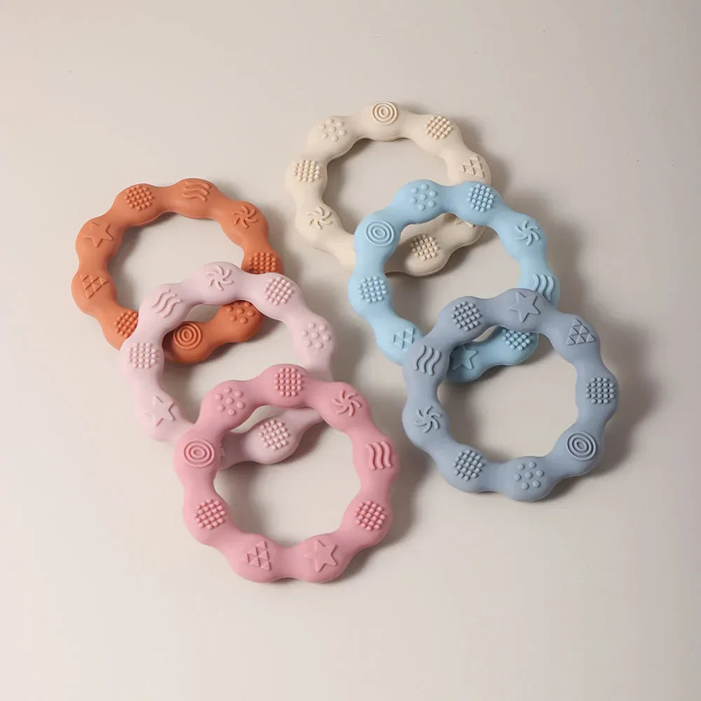 Cute Baby silicone ring teether Baby oral care
