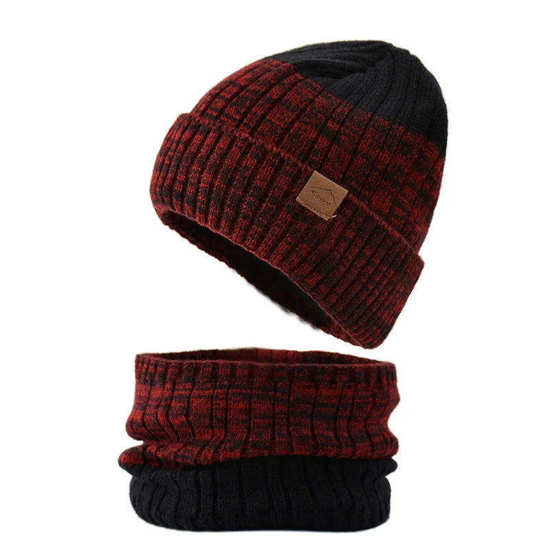 Winter Hat for Men Pullover Hat Scarf Sets