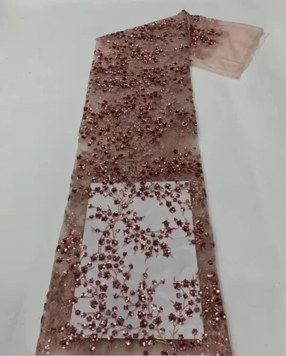 Green French Sequins Net Lace Fabric 2023 High