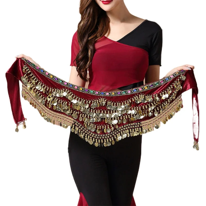 Oriental/Indian Belly Dance Coin Belt BellyDance Hip Scarf
