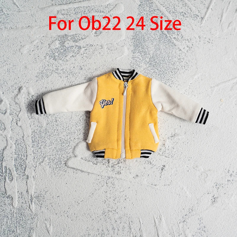 Ob22 24 Doll Baseball Jacket Clothes Ob11 Doll Sport Coat With Zipper For Ob11, Ymy、Licca、Azones、Ob24、Ob27 Doll Accessories