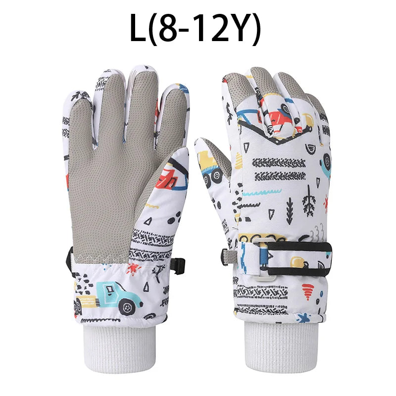 Fashion Children Ski Gloves Waterproof Kids Mittens