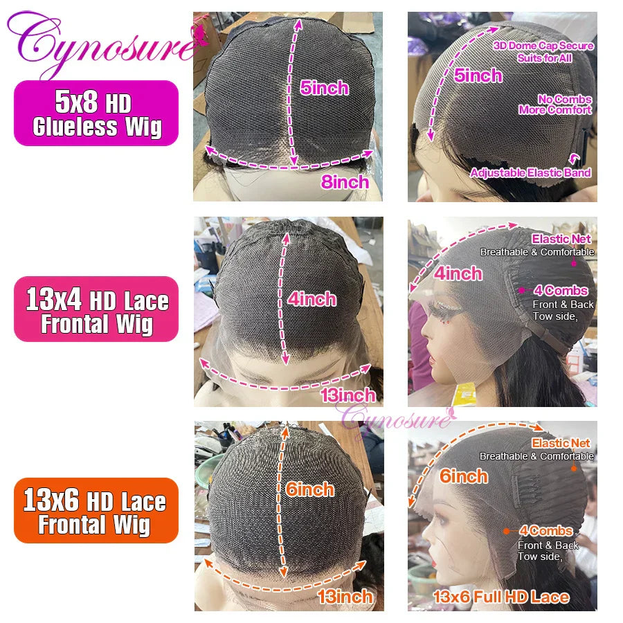 Cynosure 13X4/13X6 HD Transparent Lace Front Human Hair