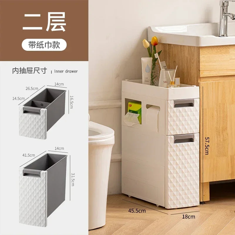 Multi-functional 18CM Wide Bathroom Slot Storage: Large Capacity