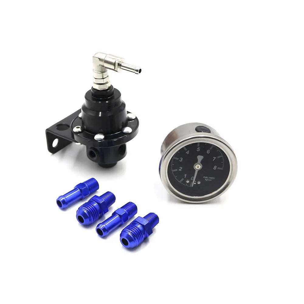 Adjustable Aluminum Fuel Pressure Regulator With Gauge Kit