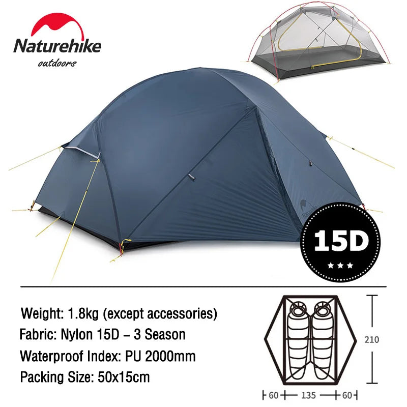 Naturehike Camping Tent 2 Person Mongar Ultralight Tent