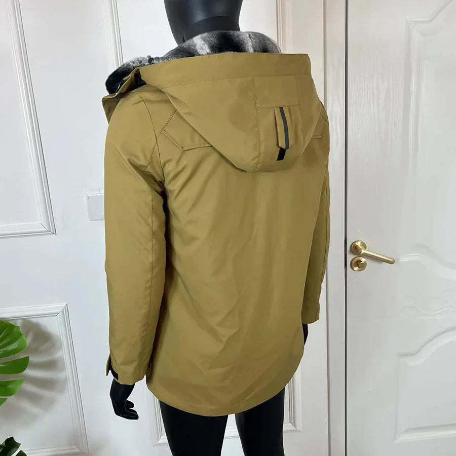 Winter Coat Men Jacket Real Rabbit Fur Parkas