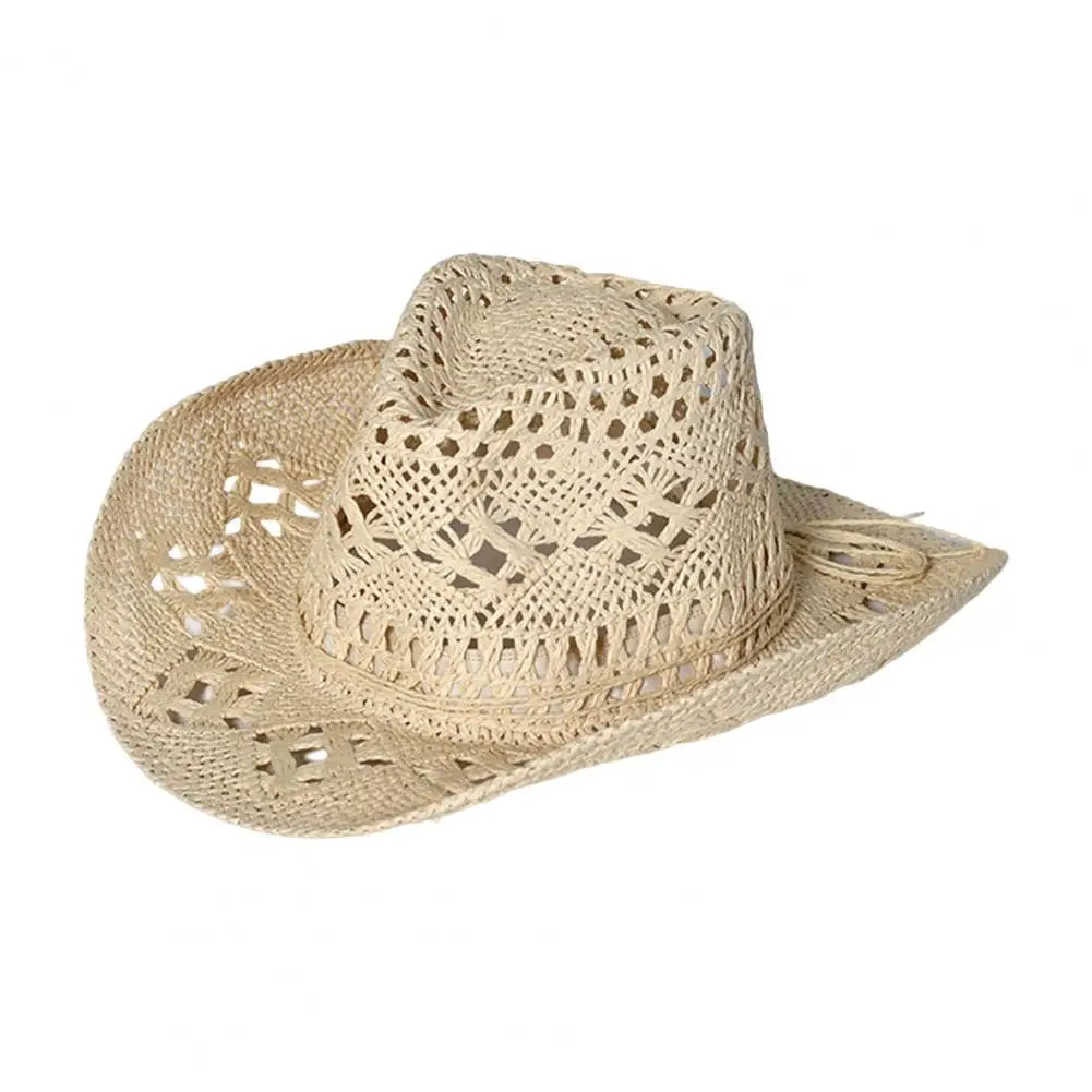 Western Cowboy Straw Hat Summer Men Women Wide