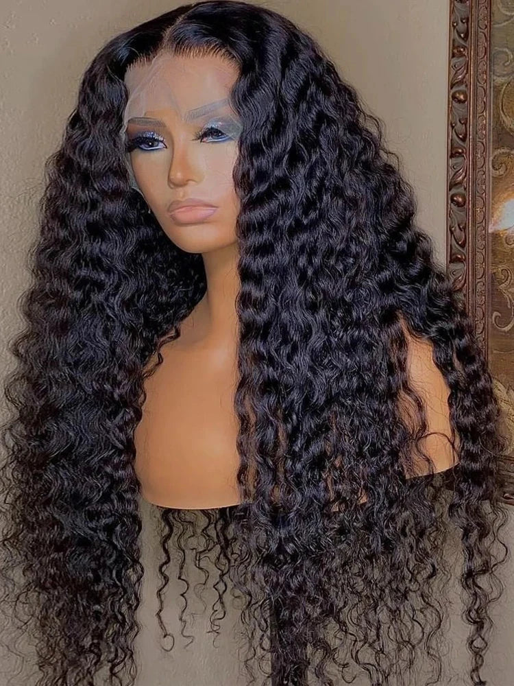 13x4 Deep Wave Frontal Wig Brazilian Curly Human