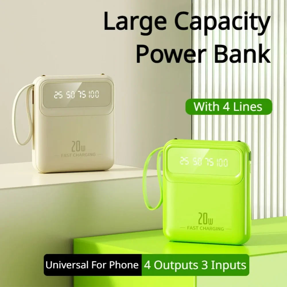 Portable Power Bank 20000mah Big Capacity Fast Phone