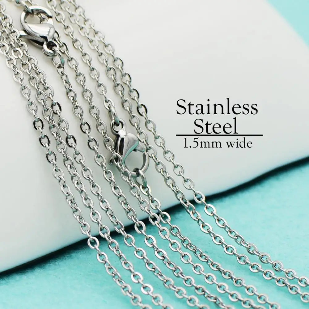 100 Pieces Stainless Steel Necklace for Women Men