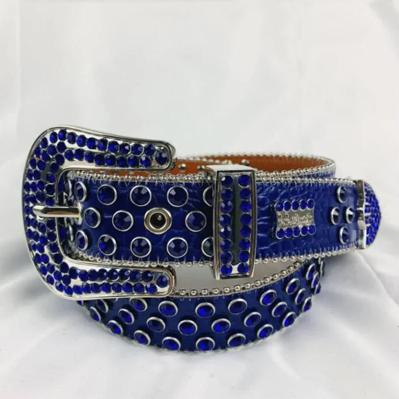 Rhinestone Belts for Women Luxury Diamond Strap Cowgirl