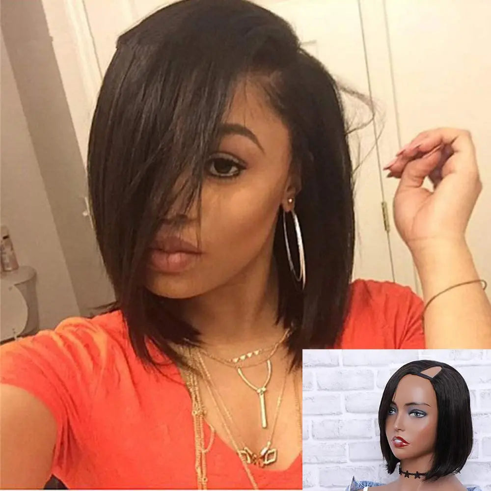 U Part Bob Wig Left Side U Part
