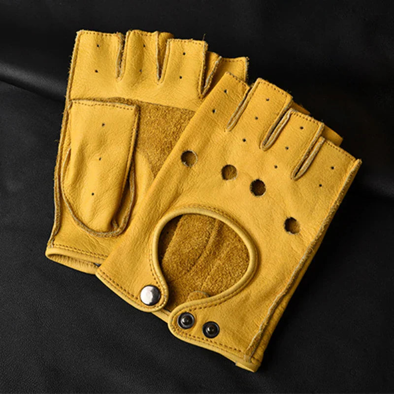 Mens Fingerless Half Finger Driving Fitness Motorcycle Cycling