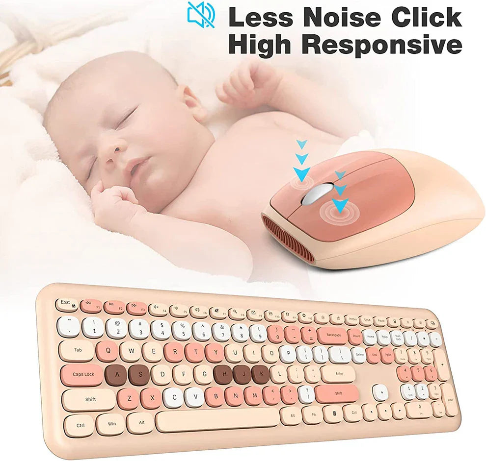 Wireless Keyboard Mouse Combo 2.4G Compact Keyboard and