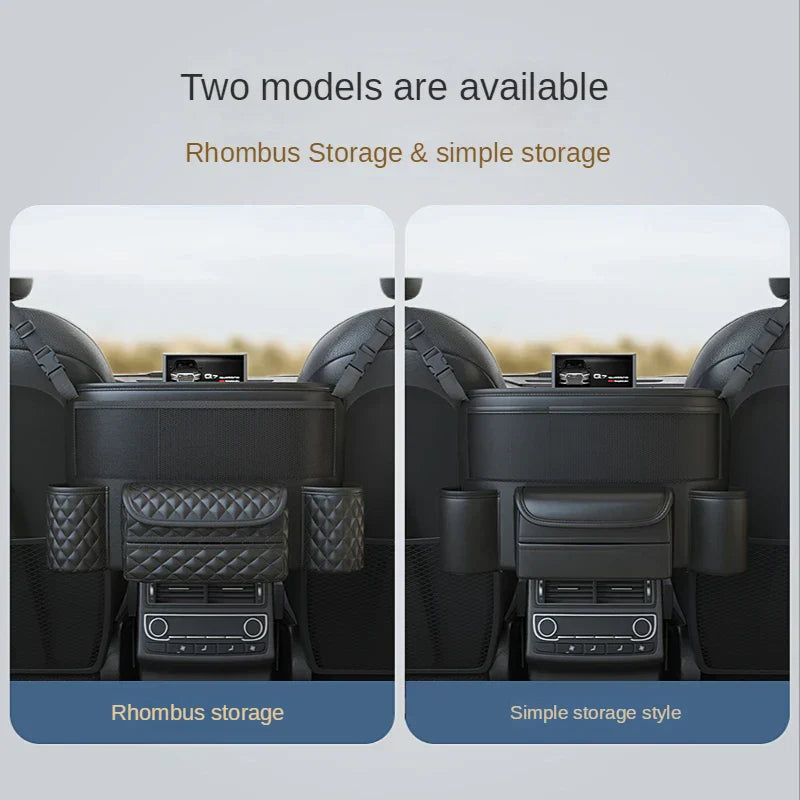 Leather Car Seat Middle Hanger Storage Bag Luxury