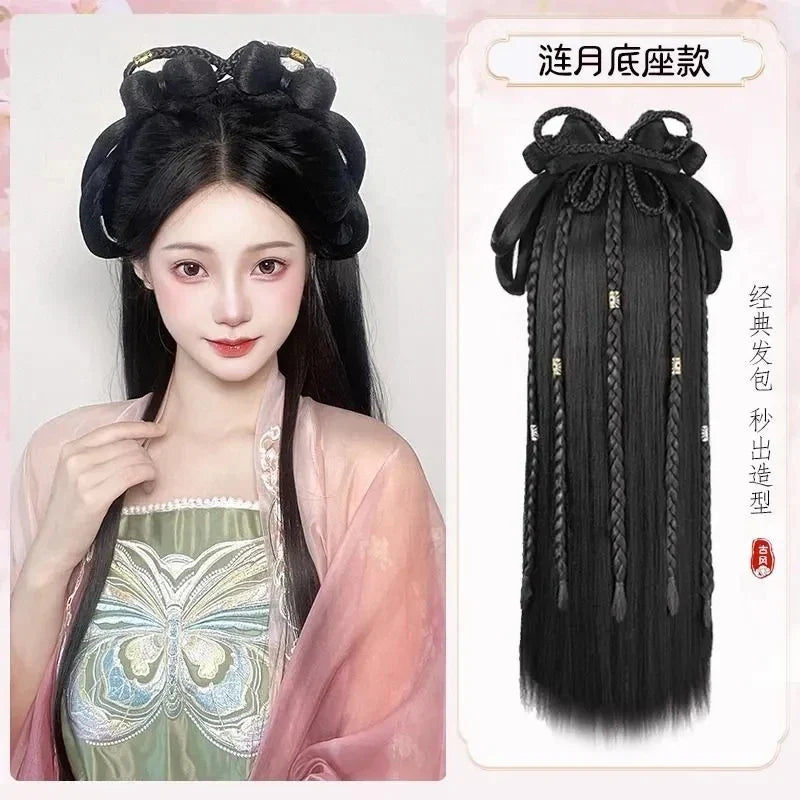 Hanfu Cosplay Wigs Women Black Anime Ancient Chinese