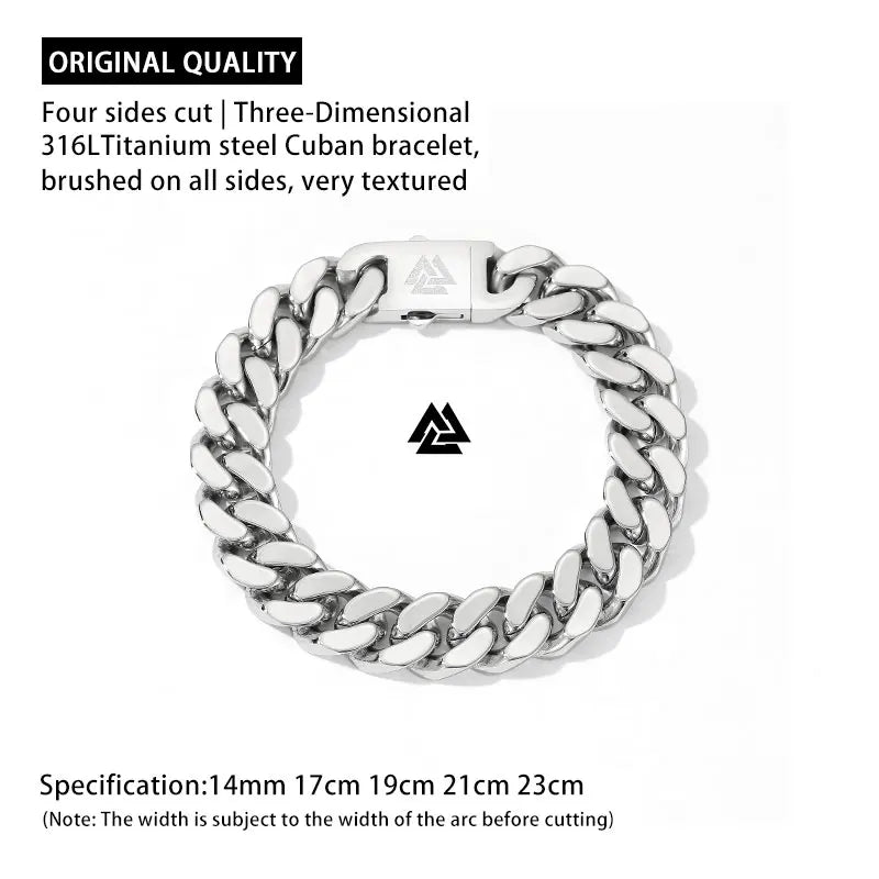Viking Cast Cuban Chain Men's Bracelet Stainless Steel