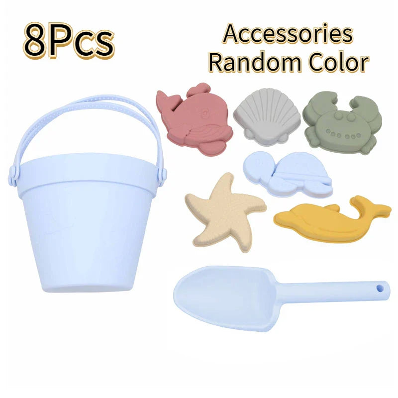 Summer Beach Toys Kids Soft Silicone Sandbox Set