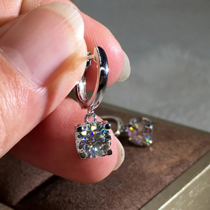 IOGOU D Moissanite 5mm Earrings 925 Sterling Silver