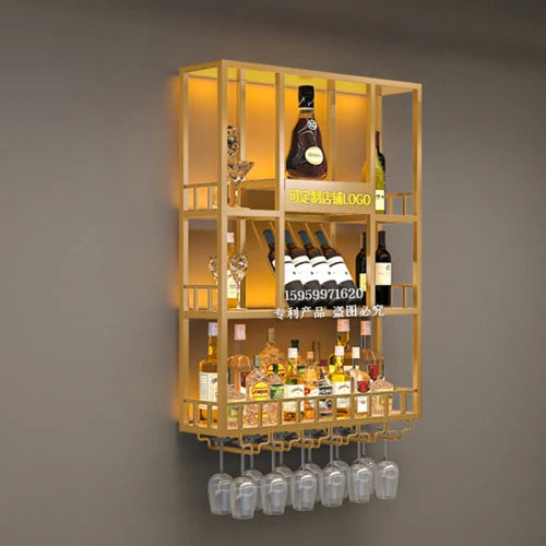 Club Hanging Wine Cabinet Shelf Whisky Liquor Display