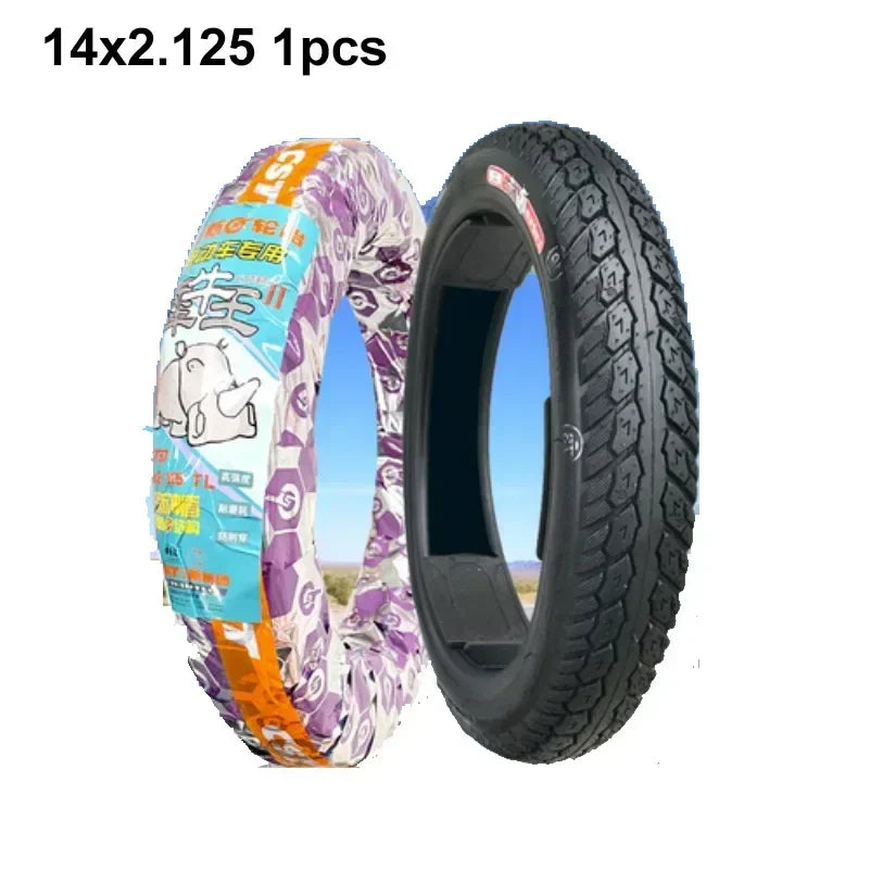 New CST 14X2.125 14x2.50 Tyre 14 Inch Tubeless Tire for Electric Bicycle Wear-resistant tire