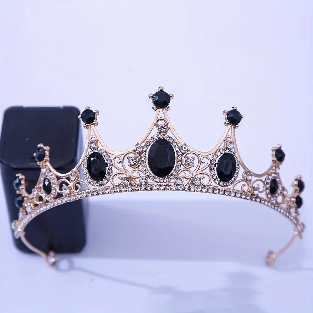 Wedding Hair Accessories Baroque Rhinestone Crystal Crown Tiara