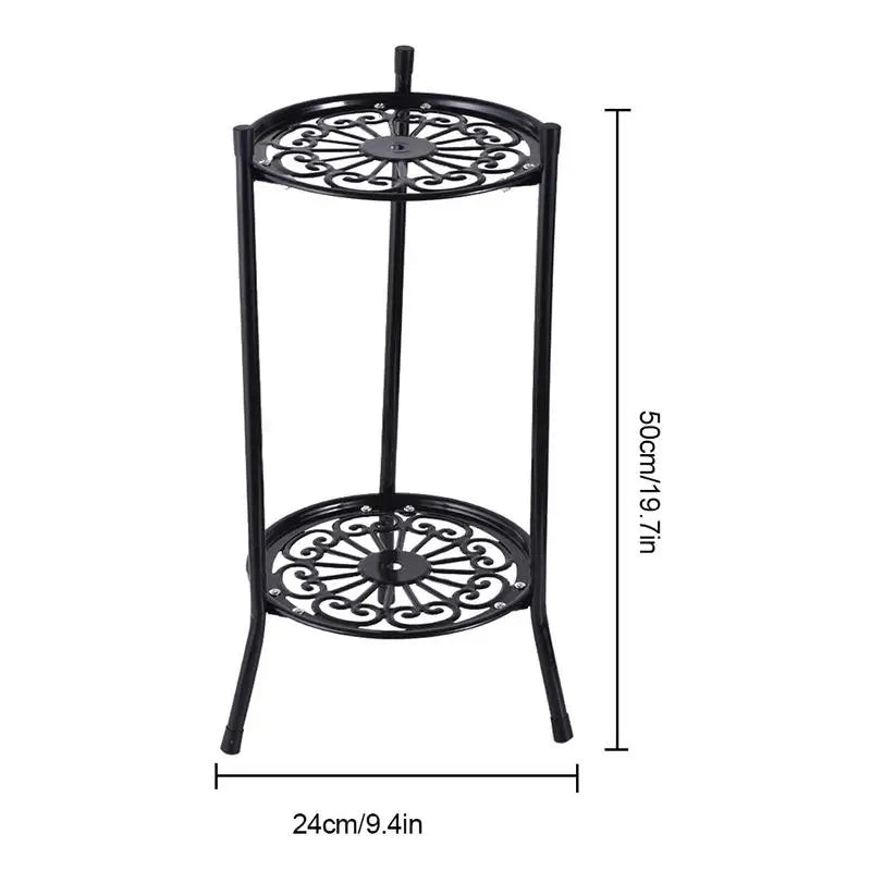 2-Tiered Tall Plant Stand Metal Plant Shelf Supports