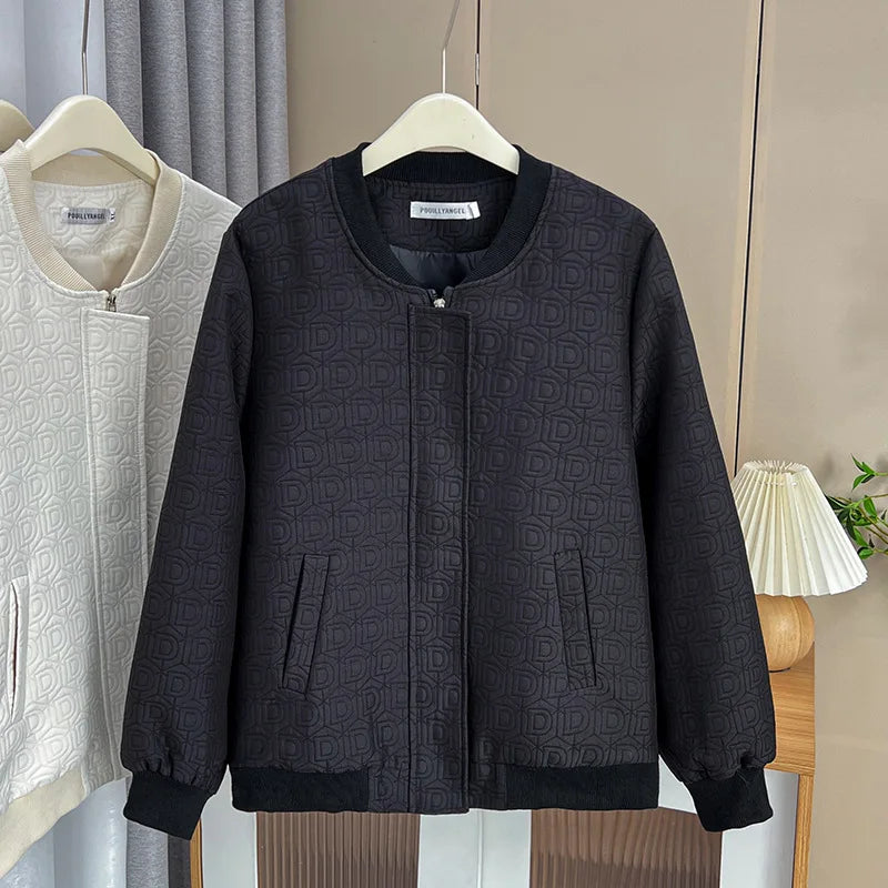 Womens Plus Size Baseball Jacket Autumn Casual Clothing
