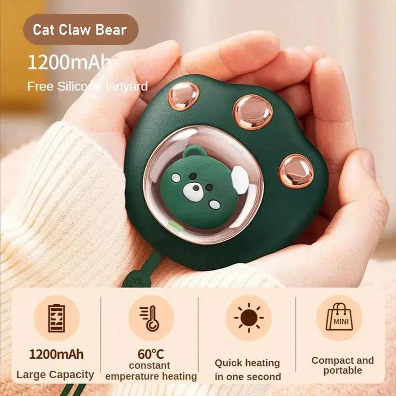 Electric Mini Hand Warmer 2-Gears Cute Cat Claw