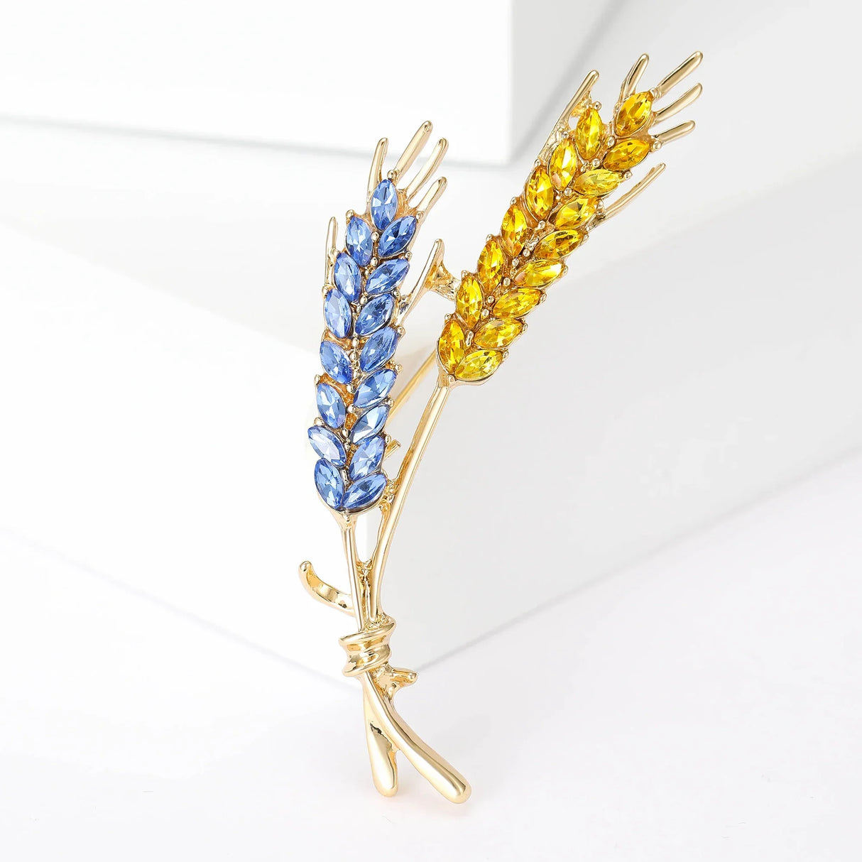 Beaut&Berry 10pcs Women Rhinestone Ear of Wheat Brooches