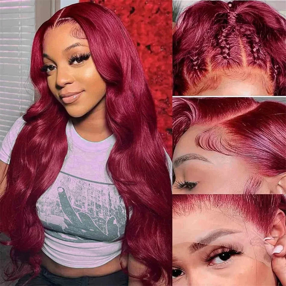 MELODIE 99J Burgundy 13X6 Body Wave Lace Frontal