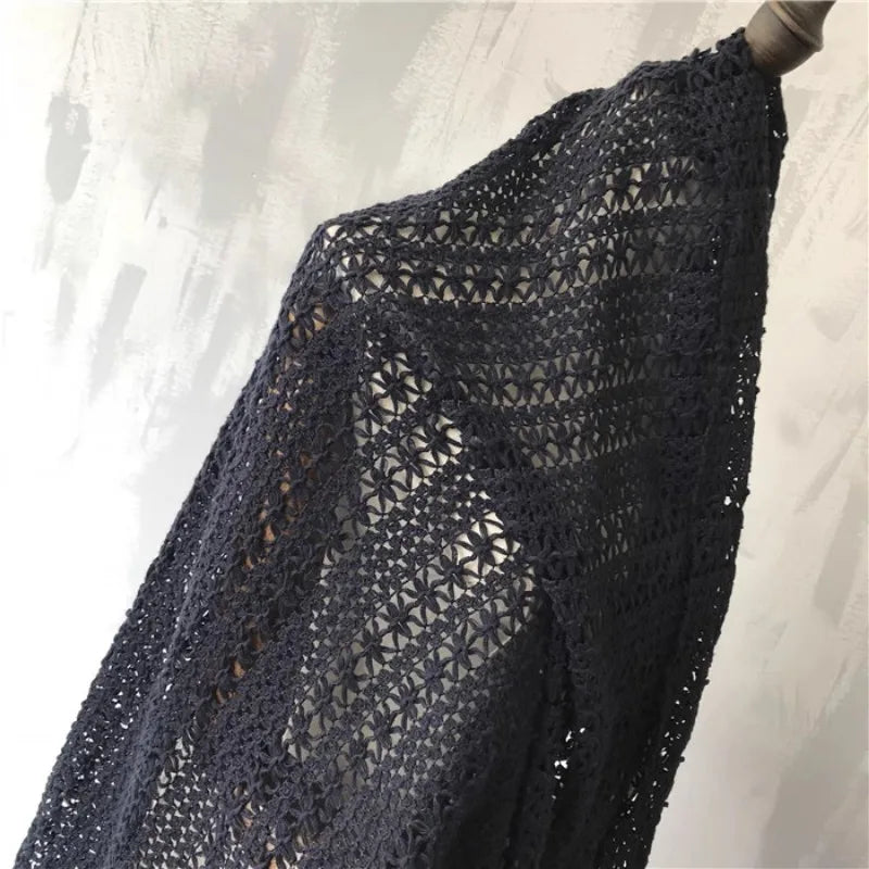 Hollow Woven Fabric Curtain Home Textile Plaid Fabric