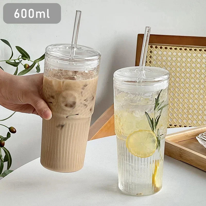 600ml Glass Mug Cup Milk Coffee Cup with