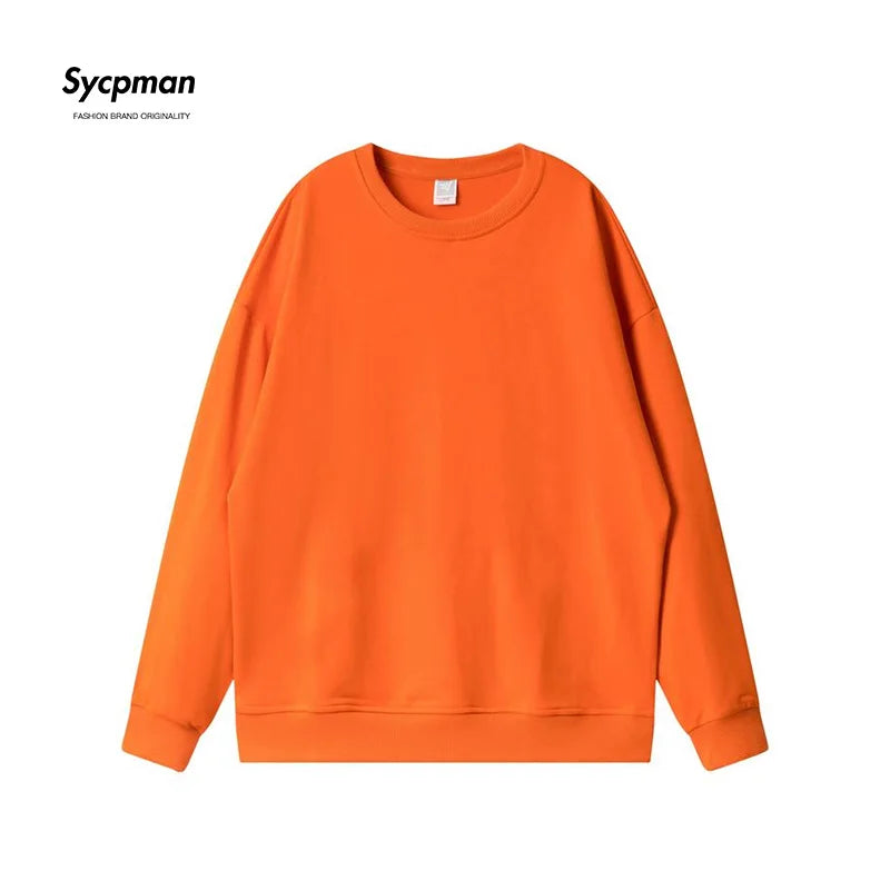 10.6oz 300gsm Cotton Pullover Sweater Men Solid Color