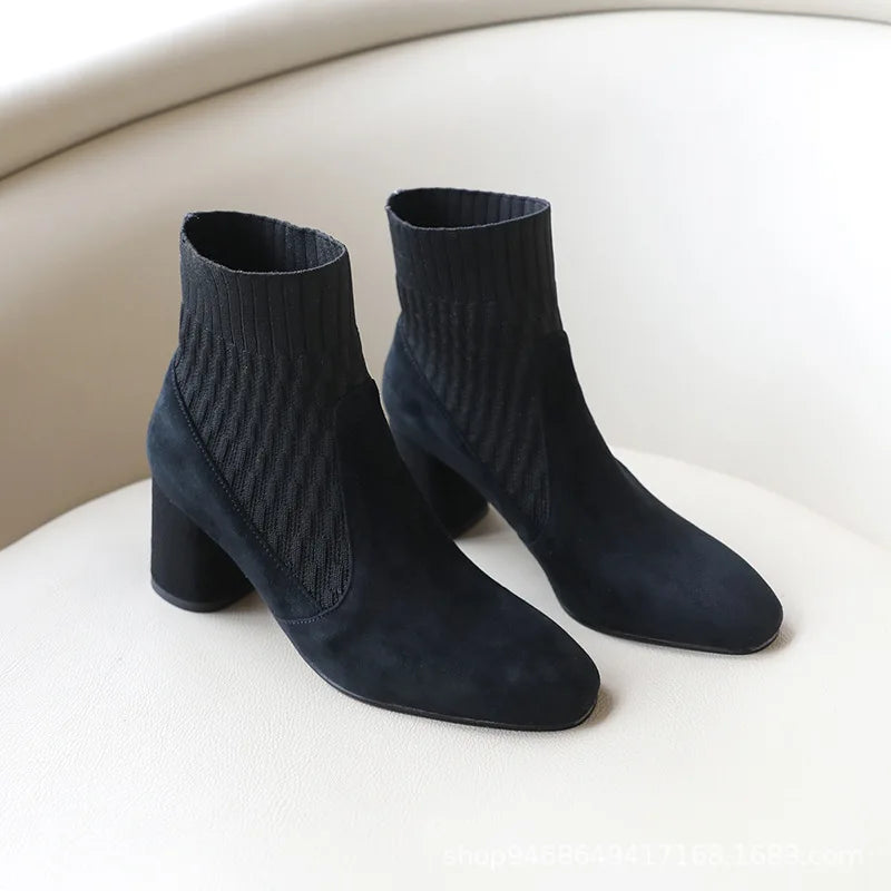 Pointed Ankle Boots Winter Women New Casual Chelsea