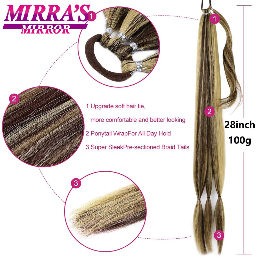 28 Inch Long DIY Braided Ponytail Extension with