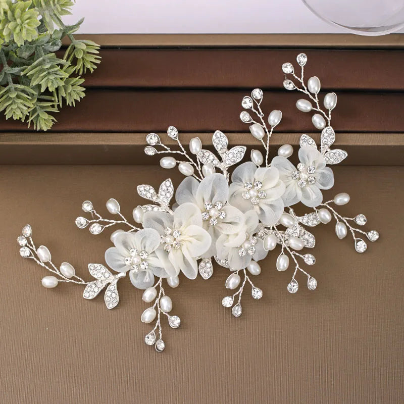 White Flower Hairpins Elegant Women Floral Style Hair