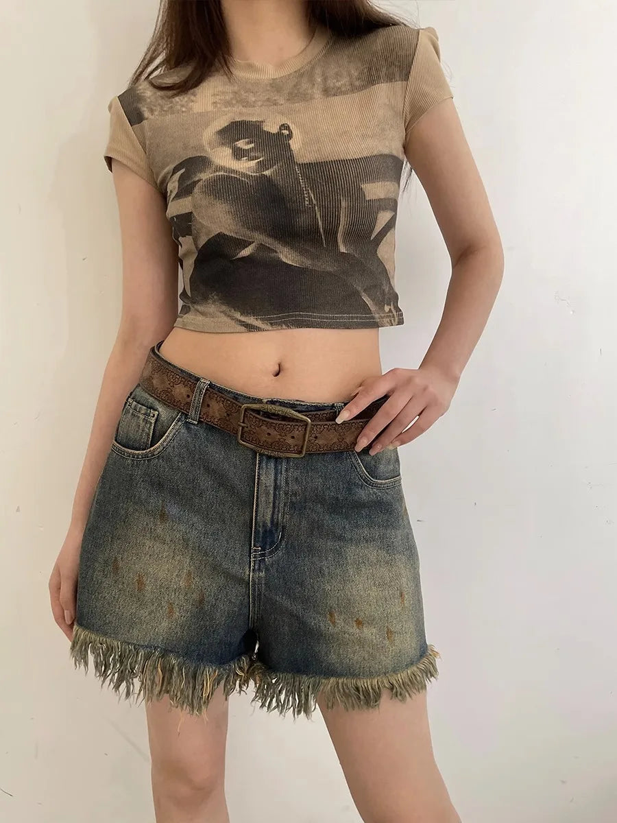 Pattern Print Retro Y2K Belts For Women Luxury