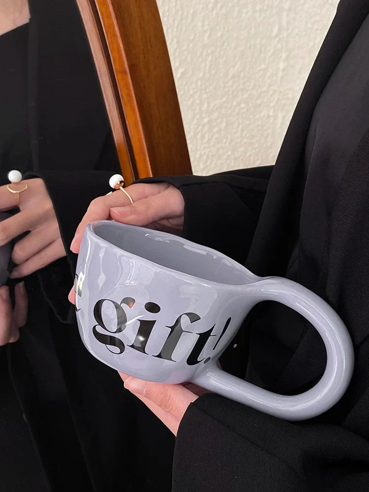 350ml Large Capacity Ceramic Mug Hand Pinched Big