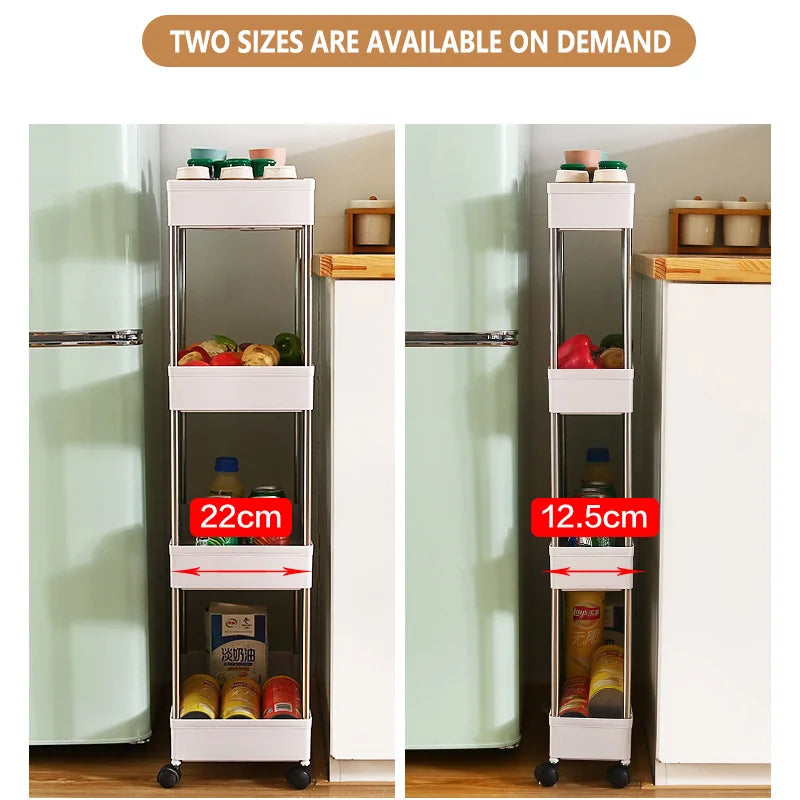 Kitchen Small Gap Storage Rack Four-story Kitchen Narrow