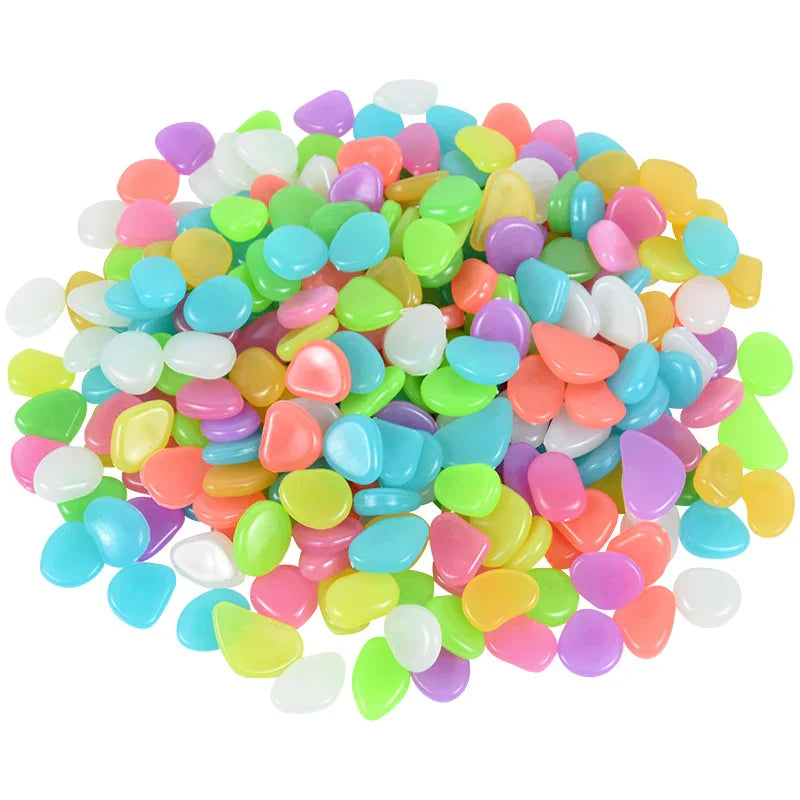 50Pcs 2cm Luminous Stones Garden Pebbles Glow In